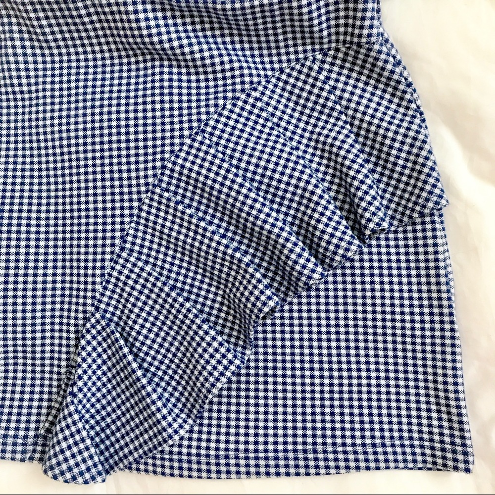 Topshop Gingham Ruffle Miniskirt - Picture 3 of 8